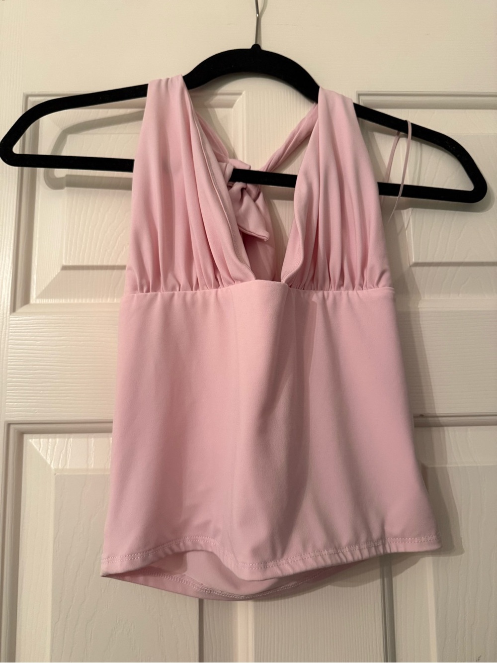 Garage Light Pink Crop Halter Top